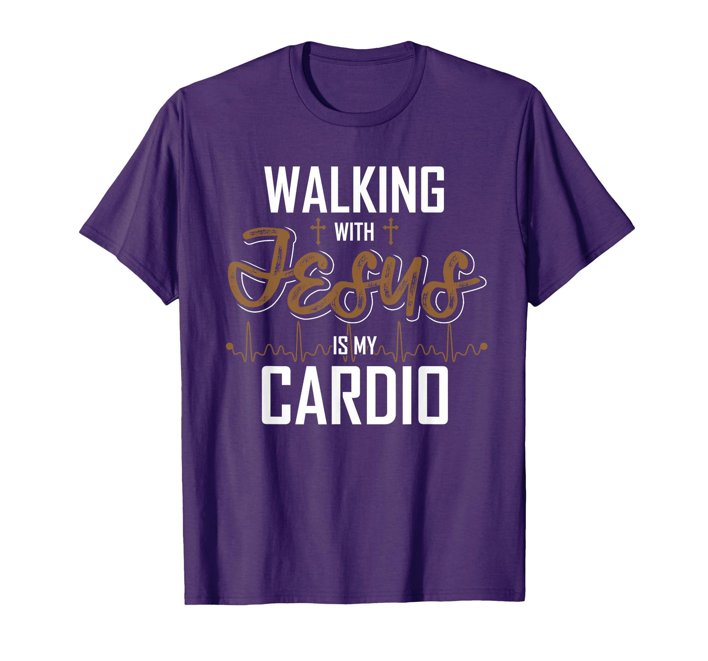 Walking With Jesus Is My Cardio Christian Gift Prayer T-Shirt