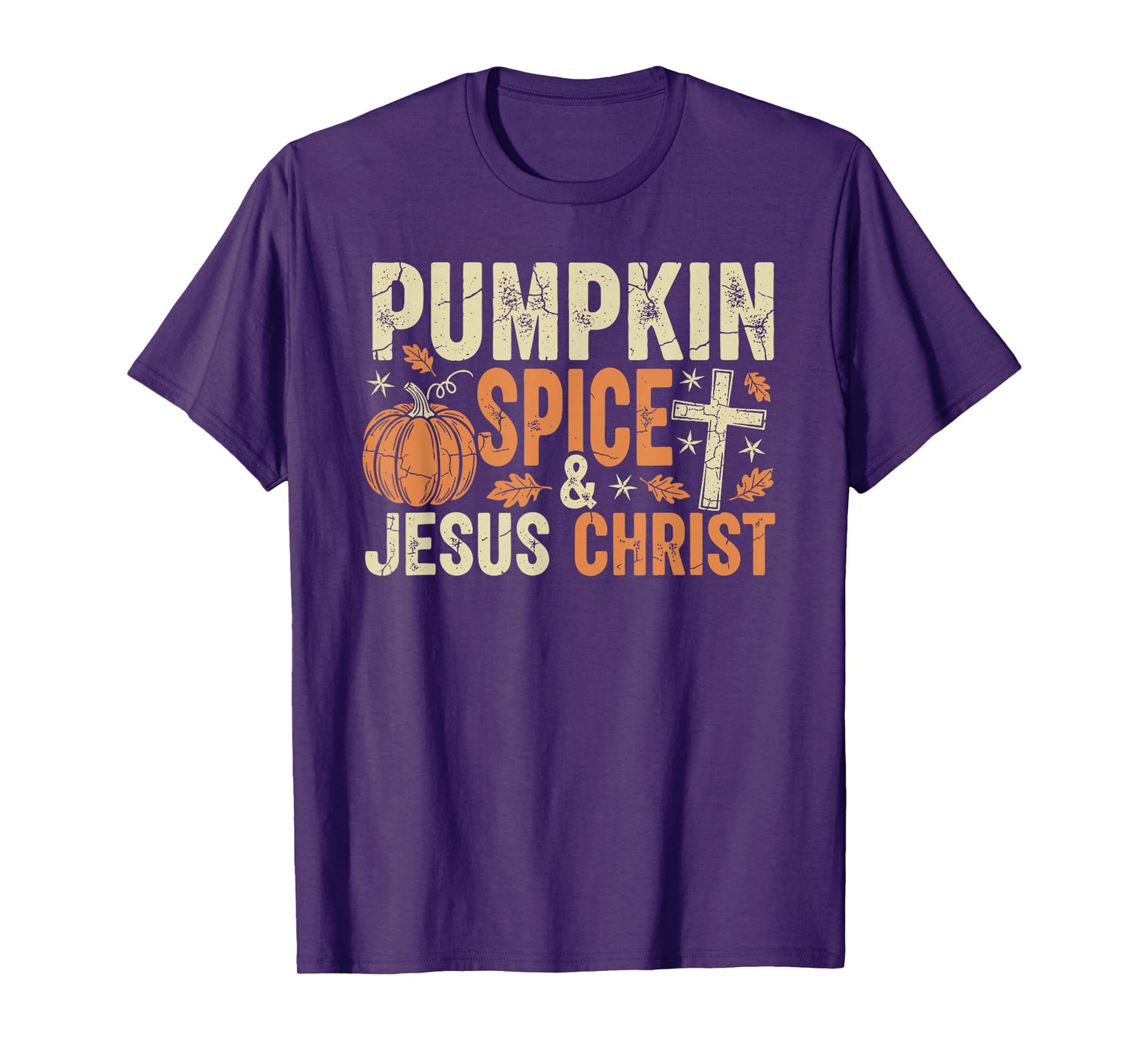Pumpkin Spice and Jesus Christ Retro Fall Faith Design T-Shirt