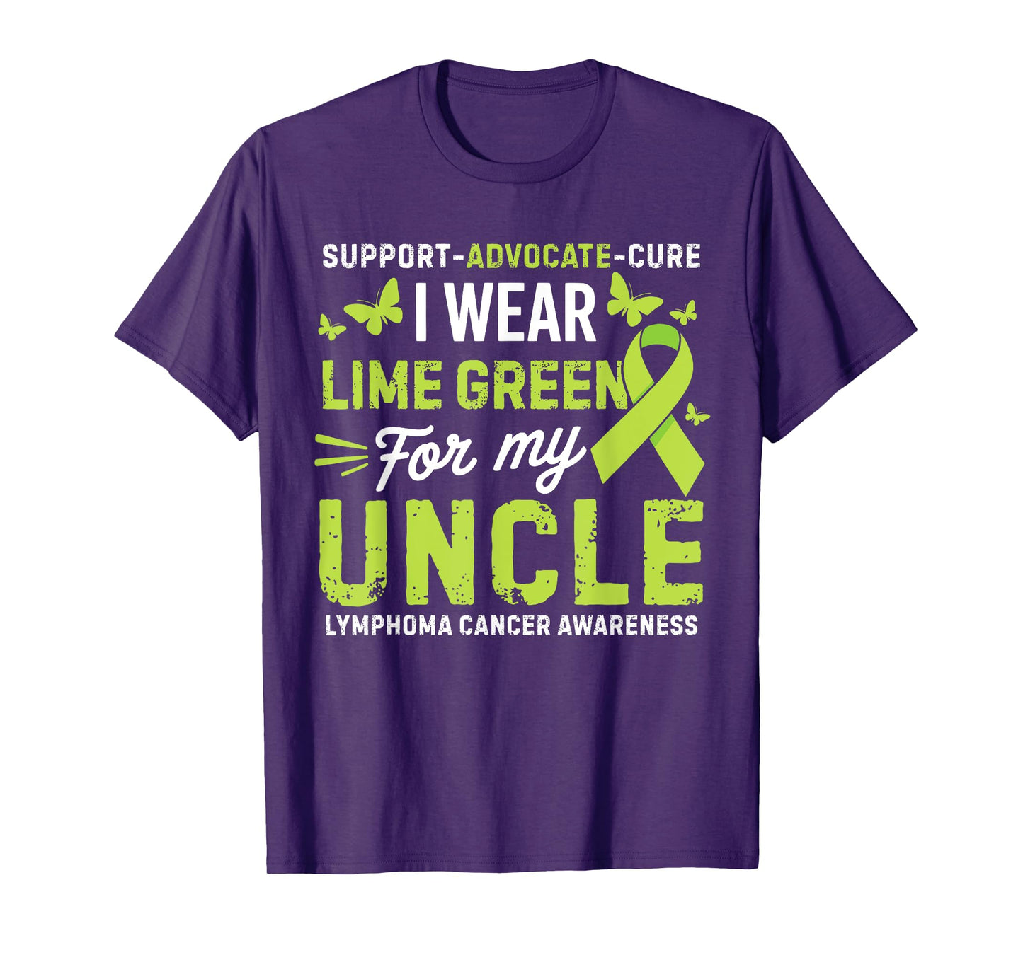 I Wear Lime Green for Uncle Lymphoma Cancer Awareness T-Shirt