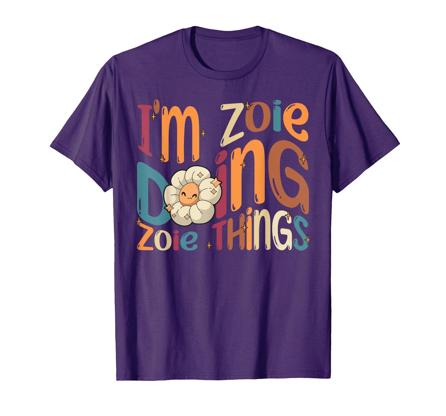 Zoie Happy Birthday I'm Zoie T-Shirt, Black, Women's, Small, Modern Cartoon T-Shirt, Short Sleeve, Round Neck, All Seasons