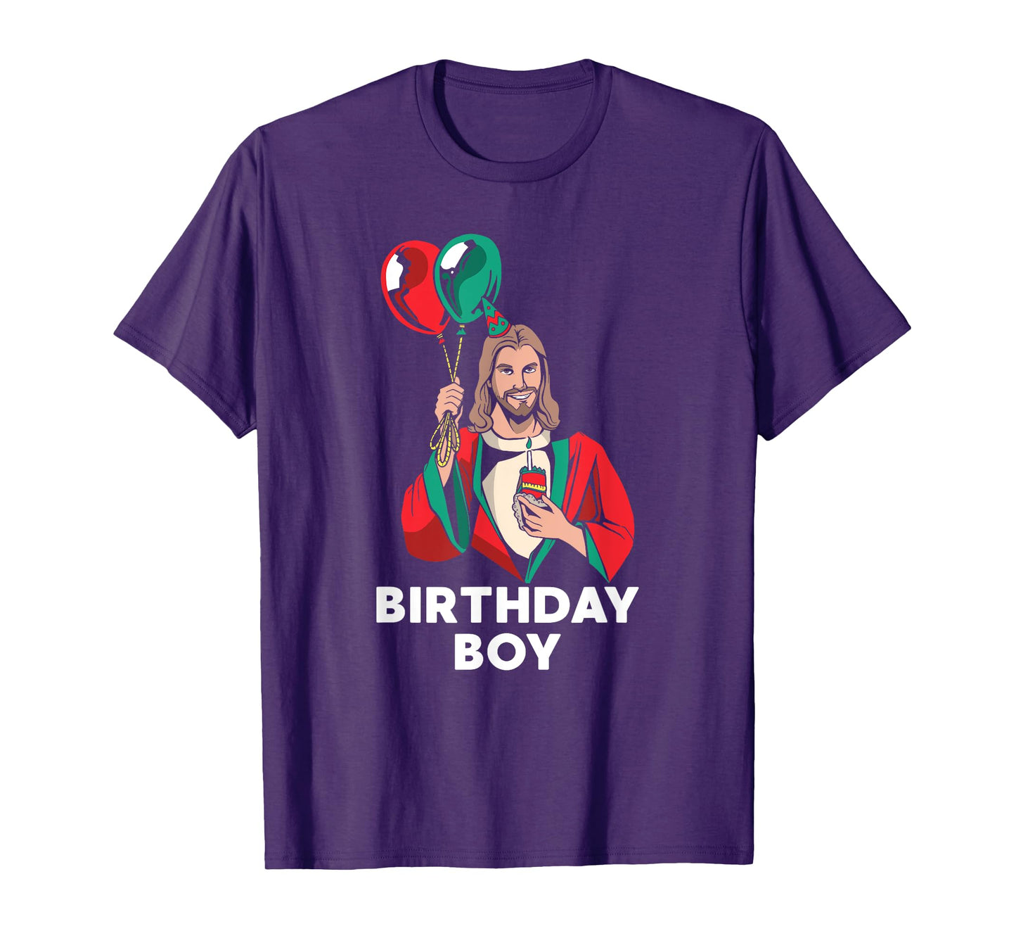 Birthday Boy Jesus Christ Santa Hat Christmas Christian T-Shirt