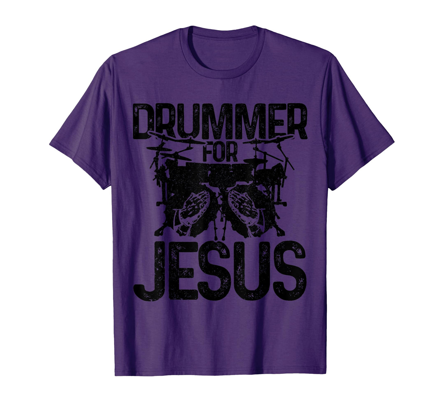 Drummer For Jesus Praying Hands Drums Christian Drummer T-Shirt