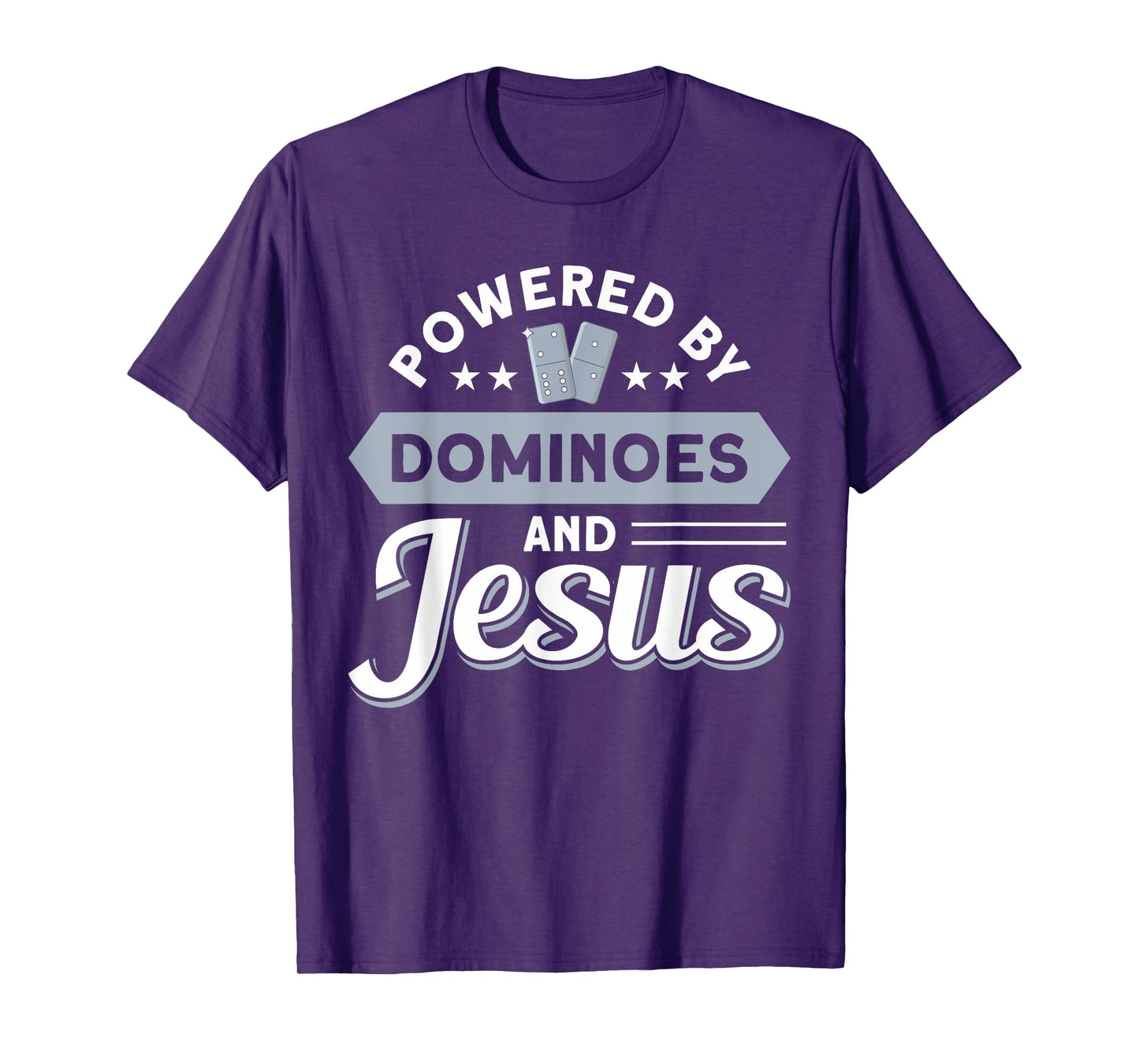 Gift Idea For Mexican Train & Play Domino Powered By Dominoes And Jesus Classic Dominoes T-Shirt