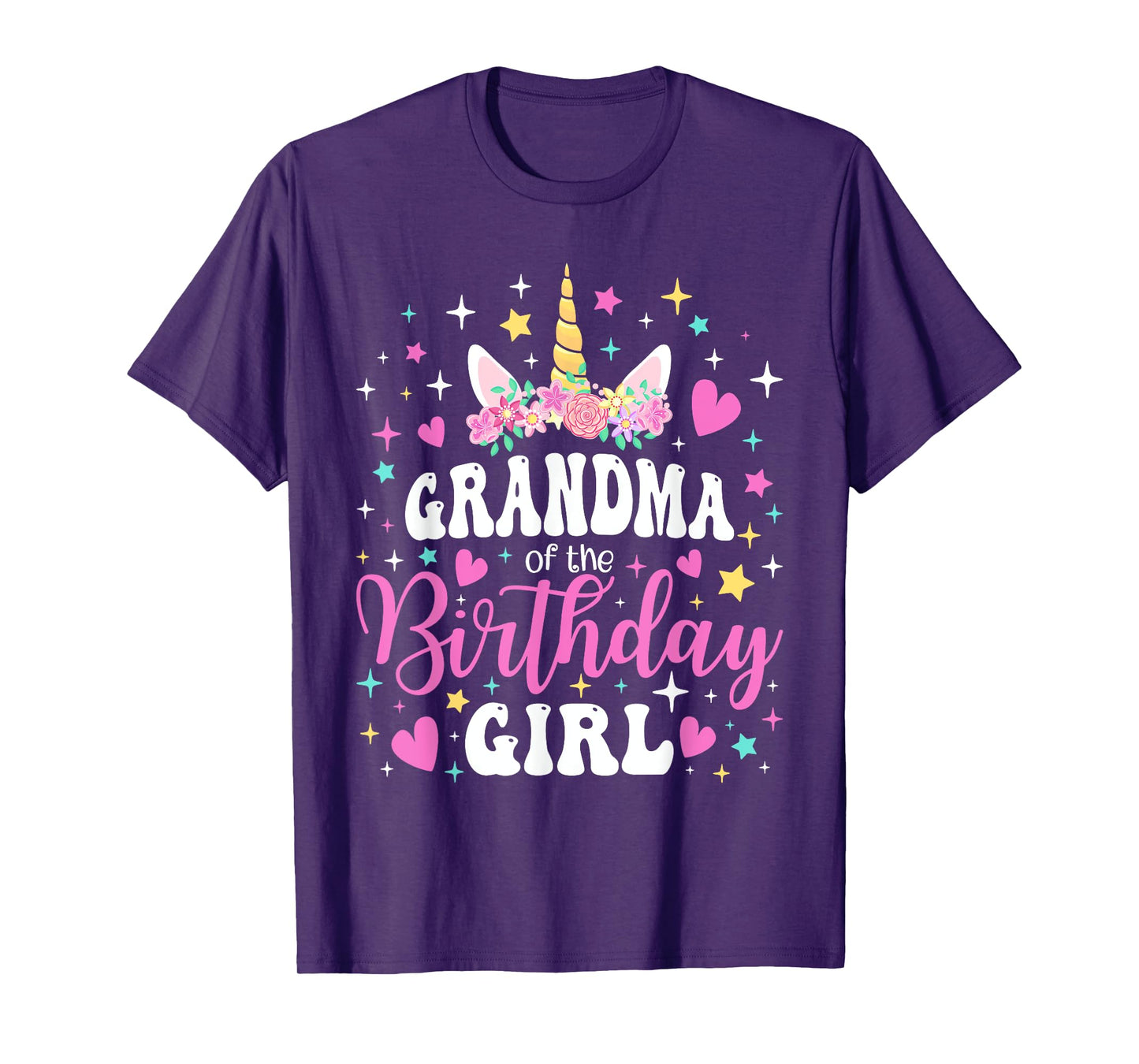 Unicorn Grandma of the Birthday Girl Family Matching Party T-Shirt