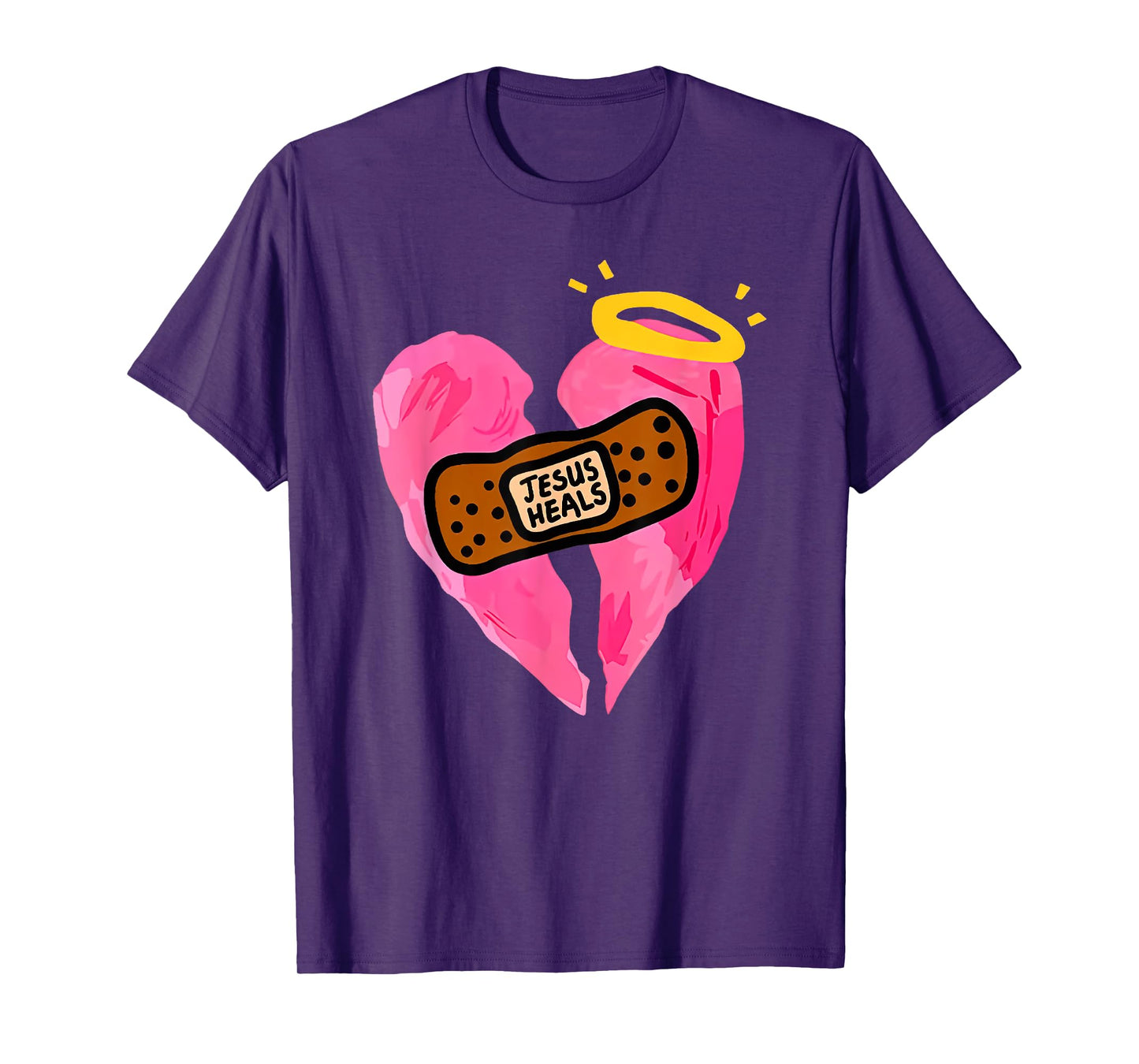 jesus heals broken heart print bandages bandaids T-Shirt