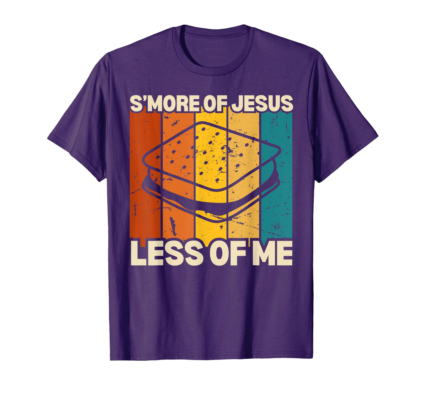 Funny Smore Of Jesus Less Of Me Camping Christian Sunset Tee T-Shirt