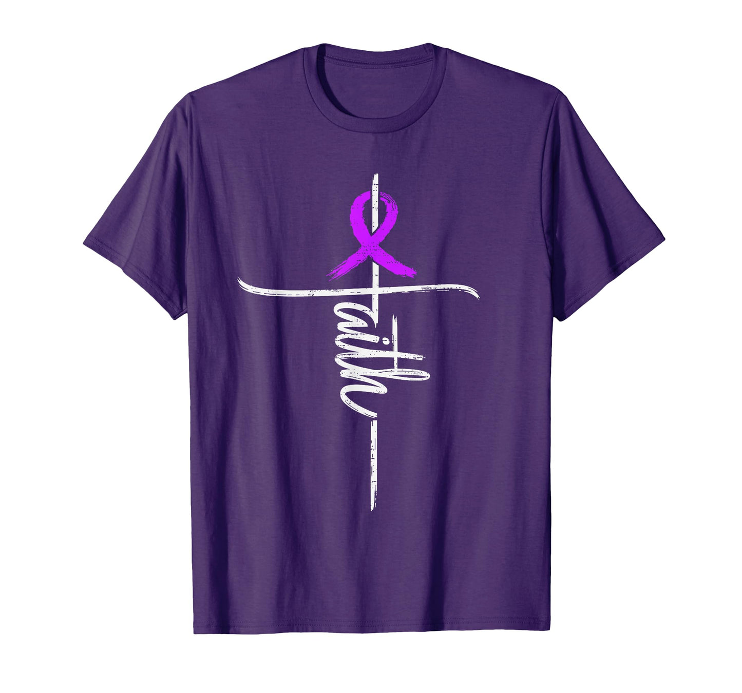 Faith Domestic Violence Awareness Christian Ribbon Purple T-Shirt