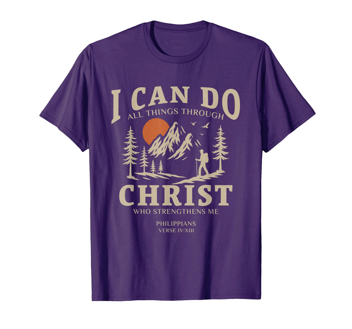 Through Christ Philippians Verse IV:XIII Design T-Shirt