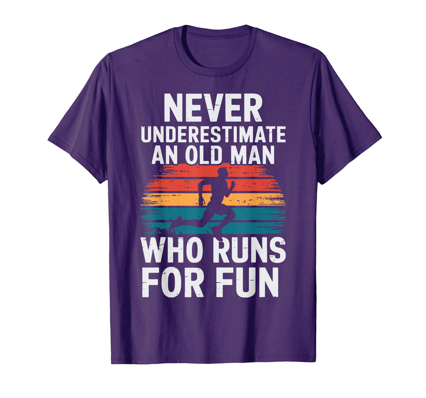 Old Man Running Humor Fitness Lover Funny Senior Runner T-Shirt