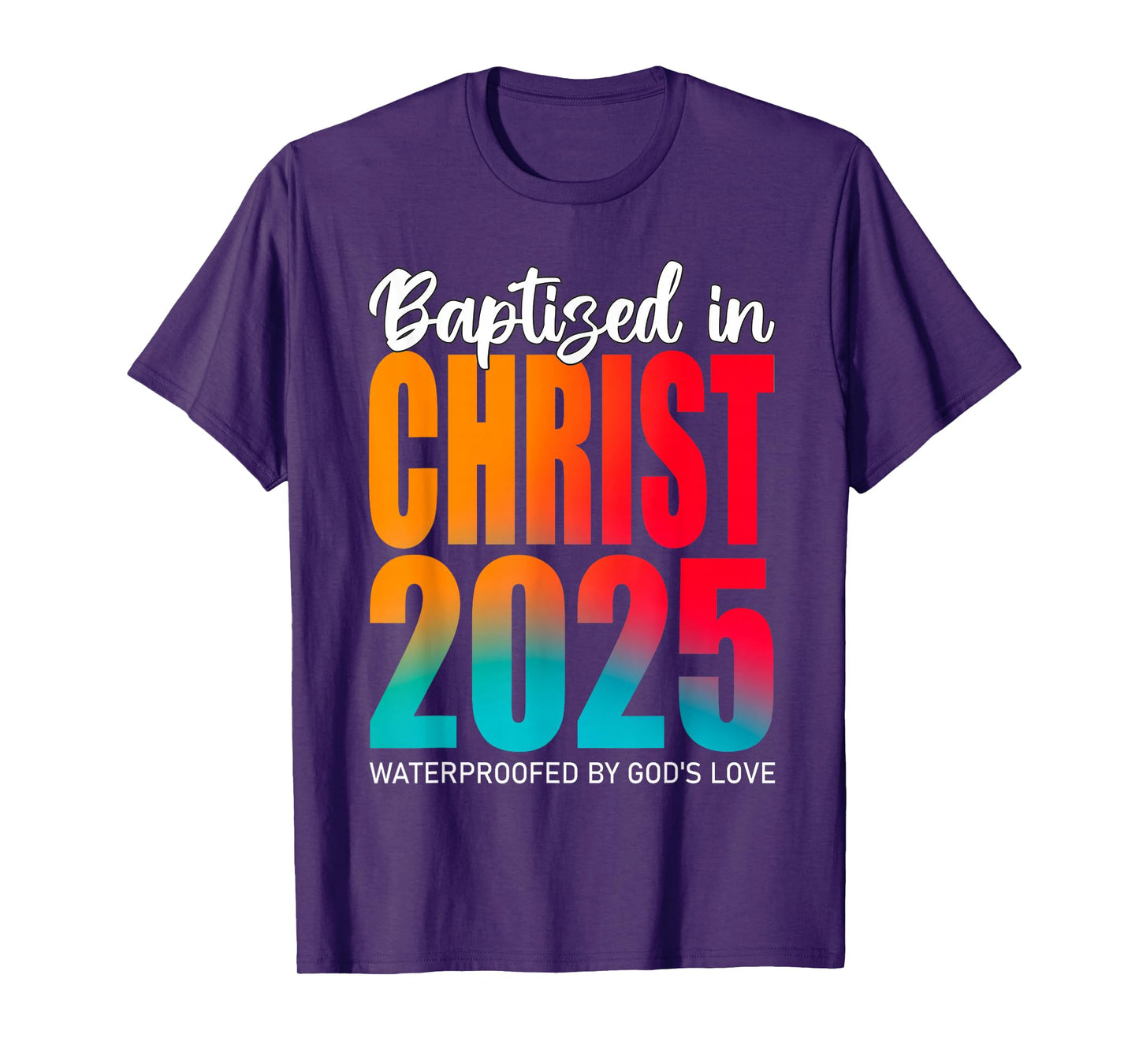 Baptized In Christ 2025 Celebration Faith Design Unisex-Kids Christian Baptism T-Shirt Black Small Modern Short Sleeve Crew Neck Cotton 80% Polyester 20%