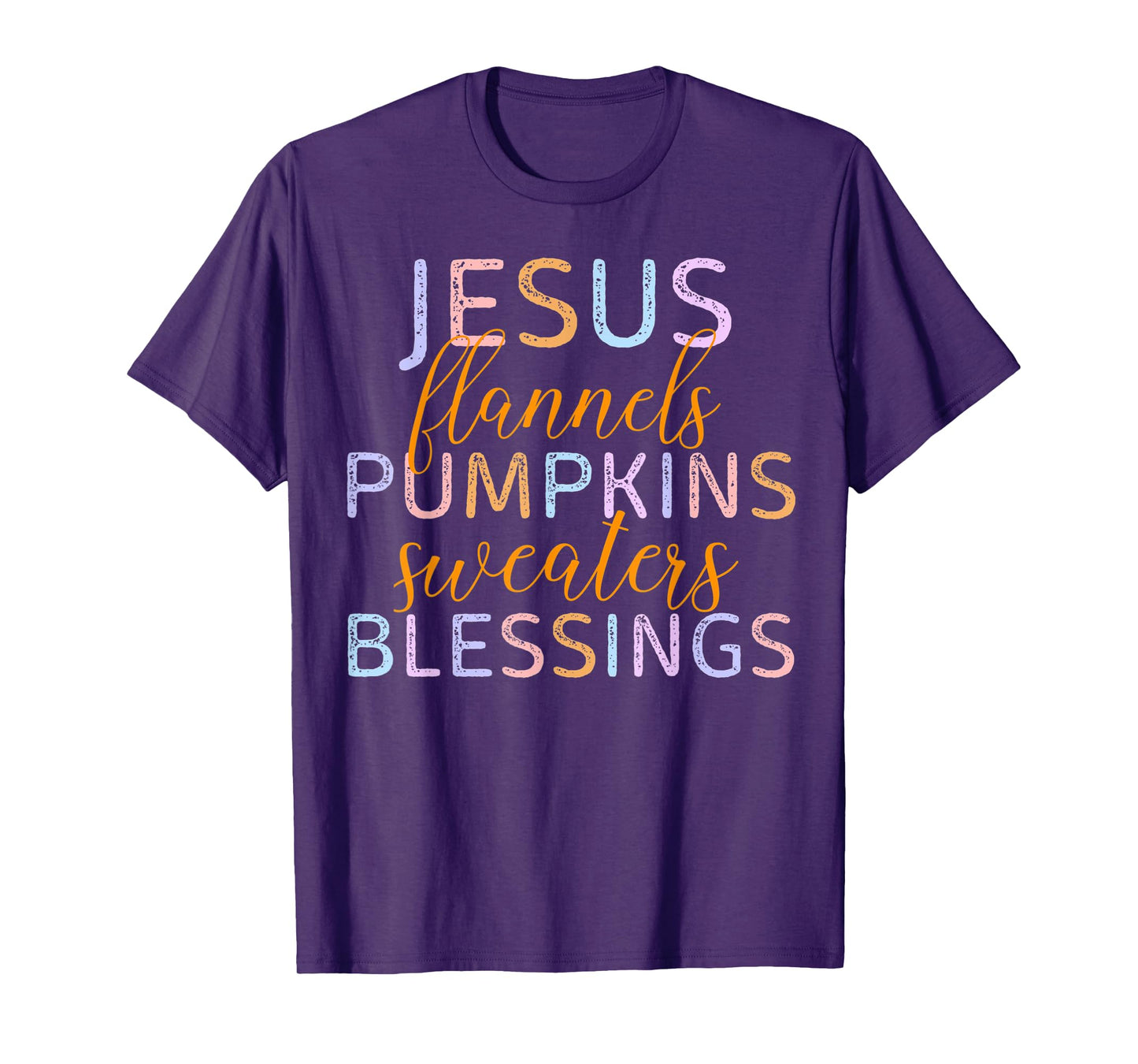 Jesus Flannels Pumpkins Sweaters Blessings Fall Season Faith T-Shirt