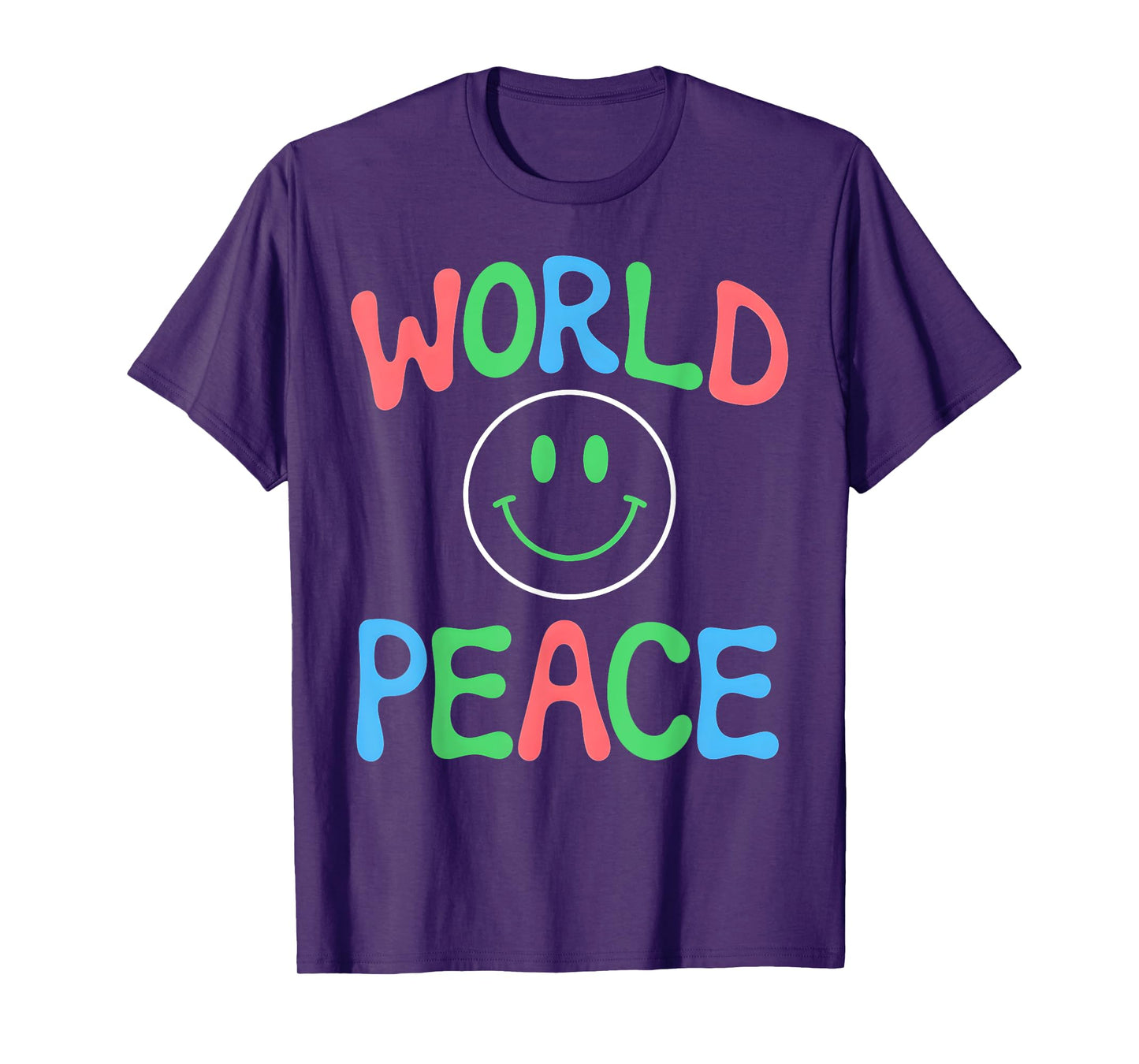 World Peace Smile Face Peace Sign Heart Peace Day T-Shirt