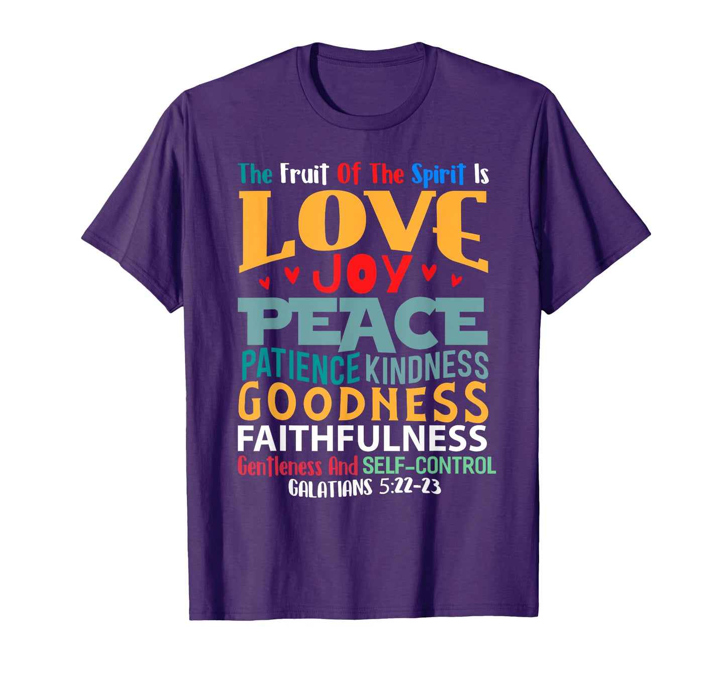 Religious Designs By ShirtZilla Fruit Of The Spirit Christian T-Shirt Bible Verse T-Shirt