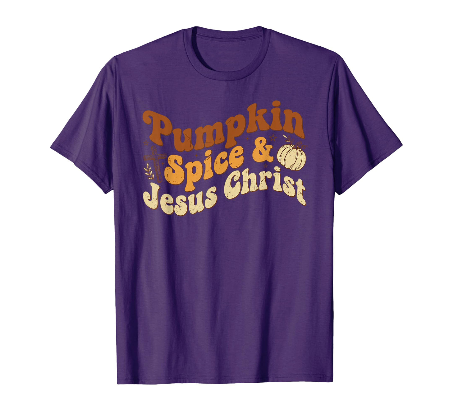 Pumpkin Spice and Jesus Christ Curved Rustic Autumn Faith T-Shirt