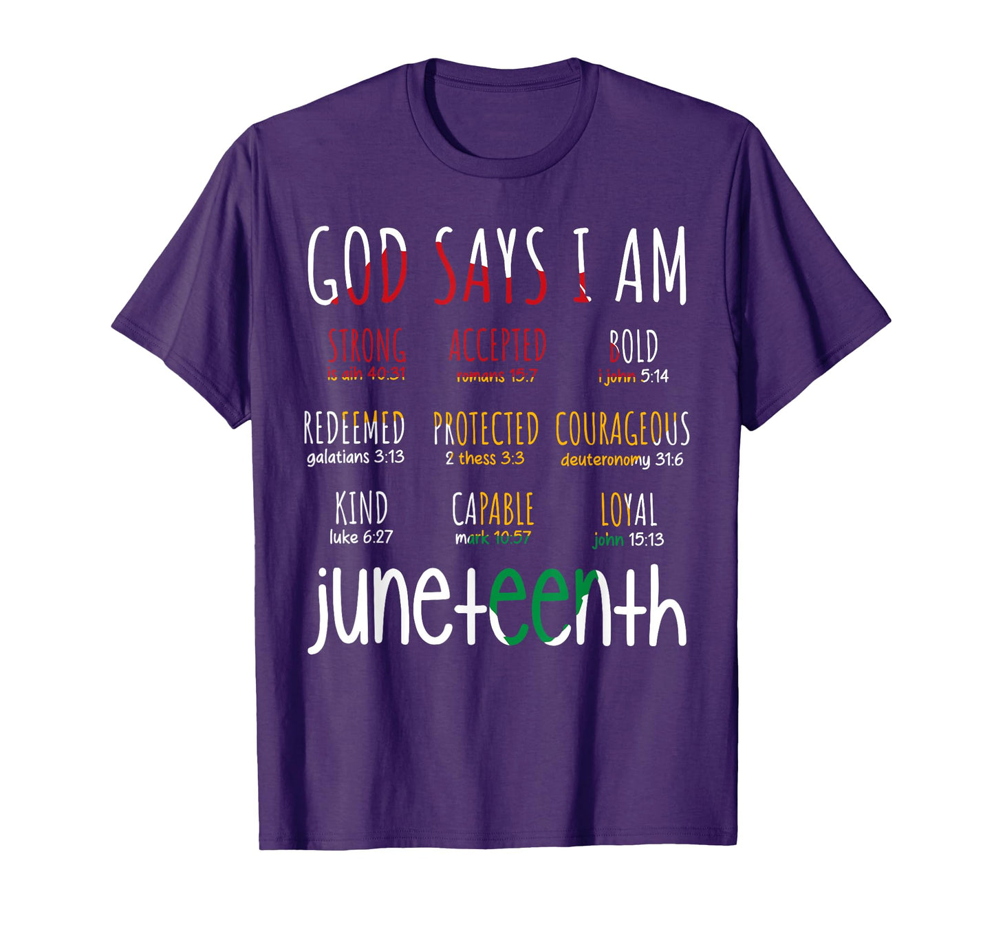 Juneteenth God Say I Am Bible Verse Religious Christian T-Shirt