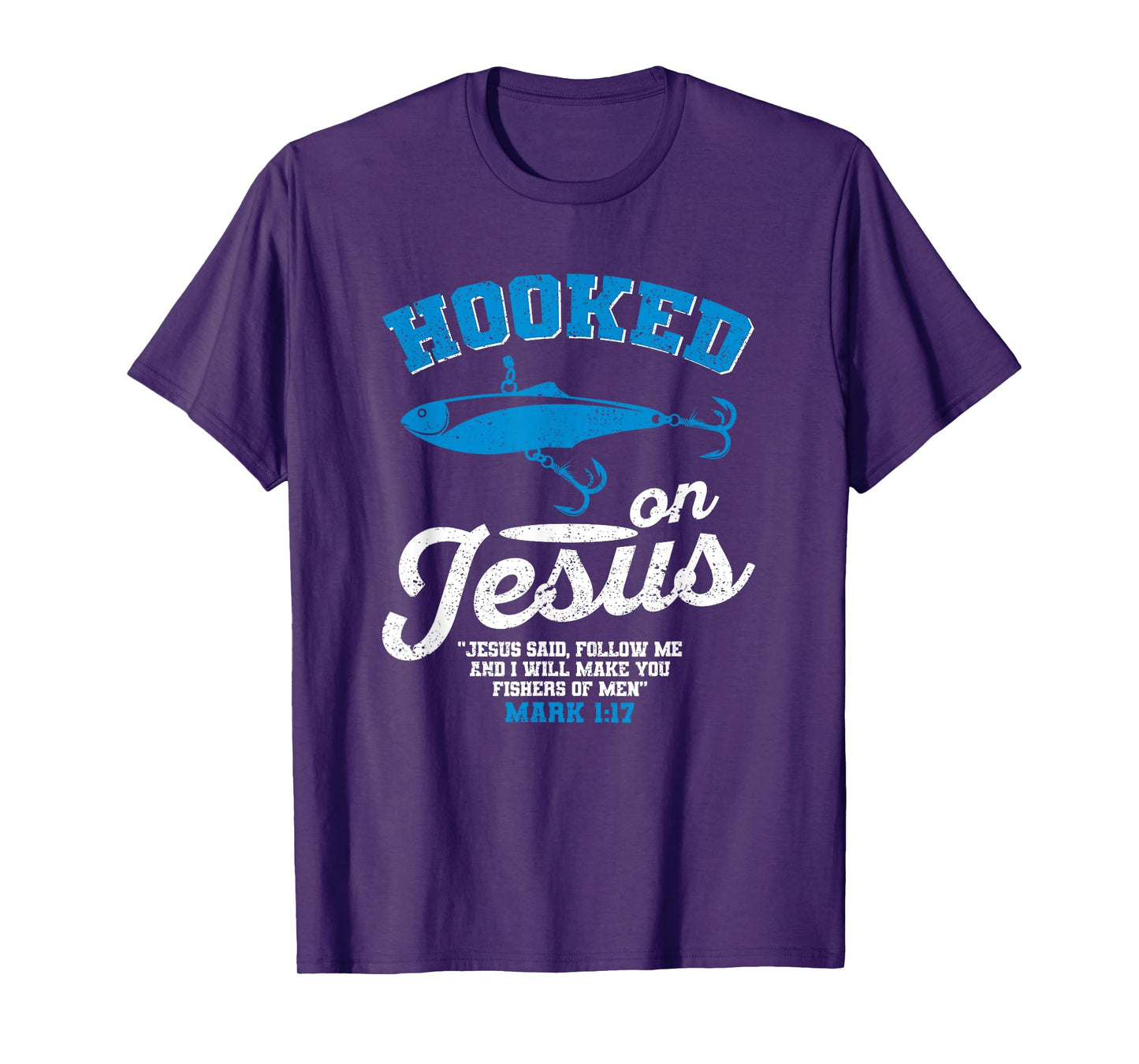 Hooked On Jesus Fishing Christian Religious God Fisherman T-Shirt