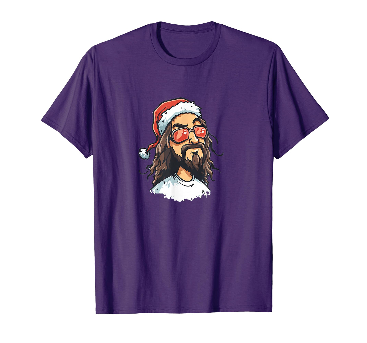 Awesome Jesus with Sunglasses and Festive Christmas Hat T-Shirt