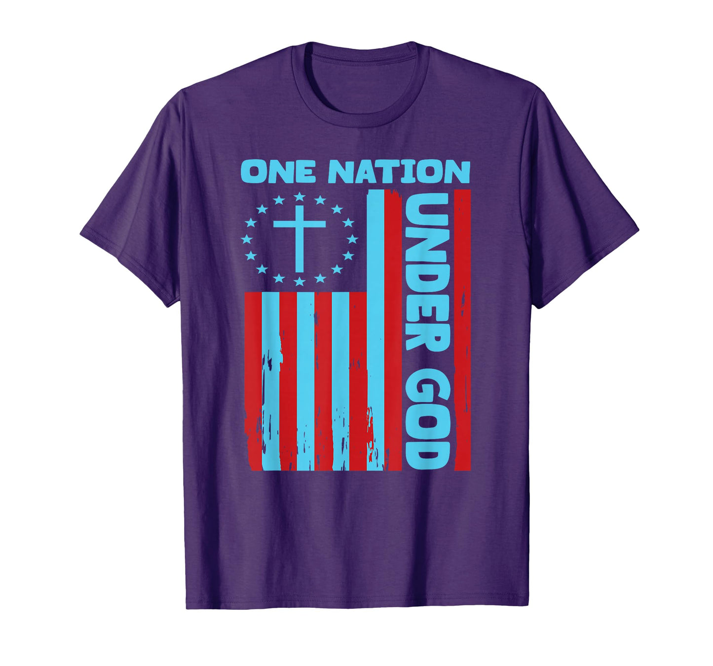 4th Of July Patriotic Christian Flag One Nation Under God T-Shirt