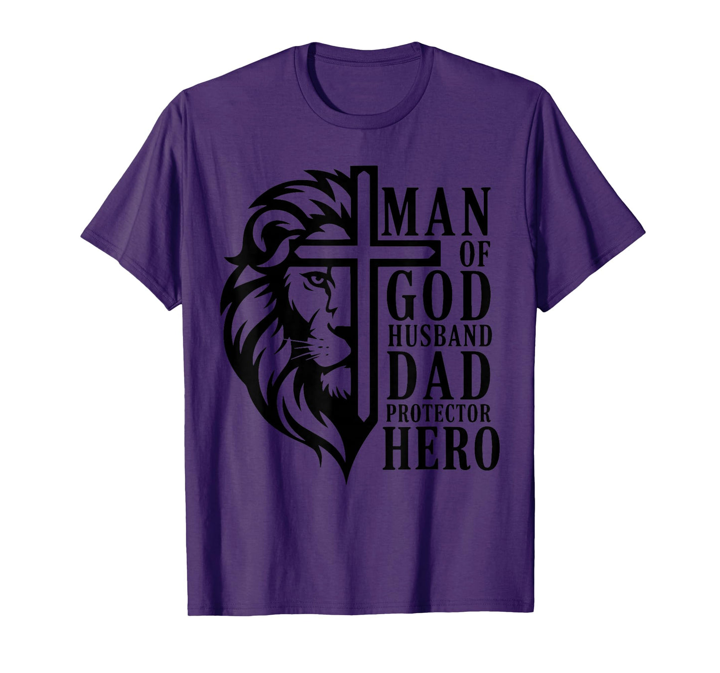 Man of God Husband Dad Christian Husband Father Faith Family T-Shirt