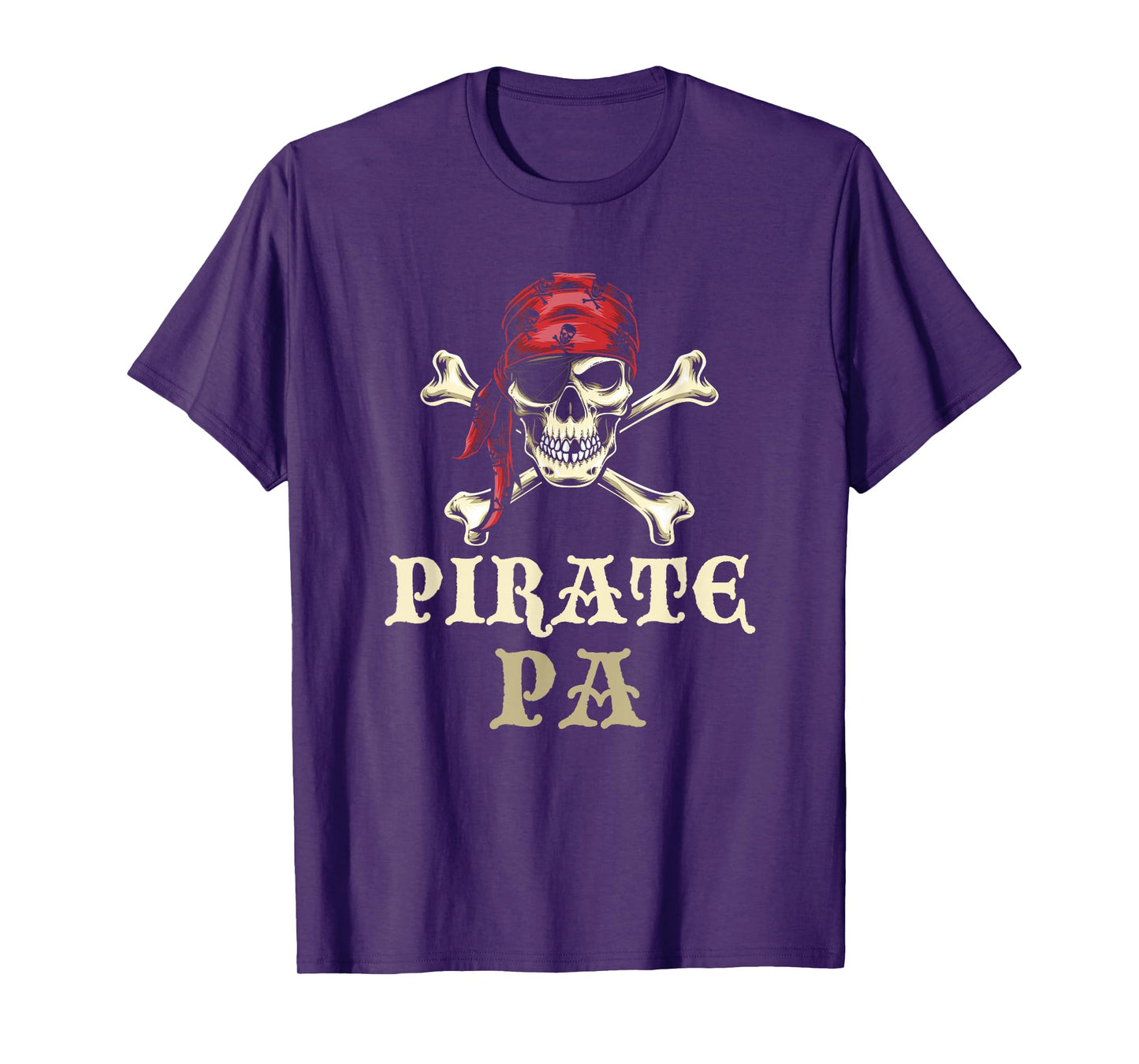 Pirate Pa Skull Matching Grandpa Halloween Costume T-Shirt
