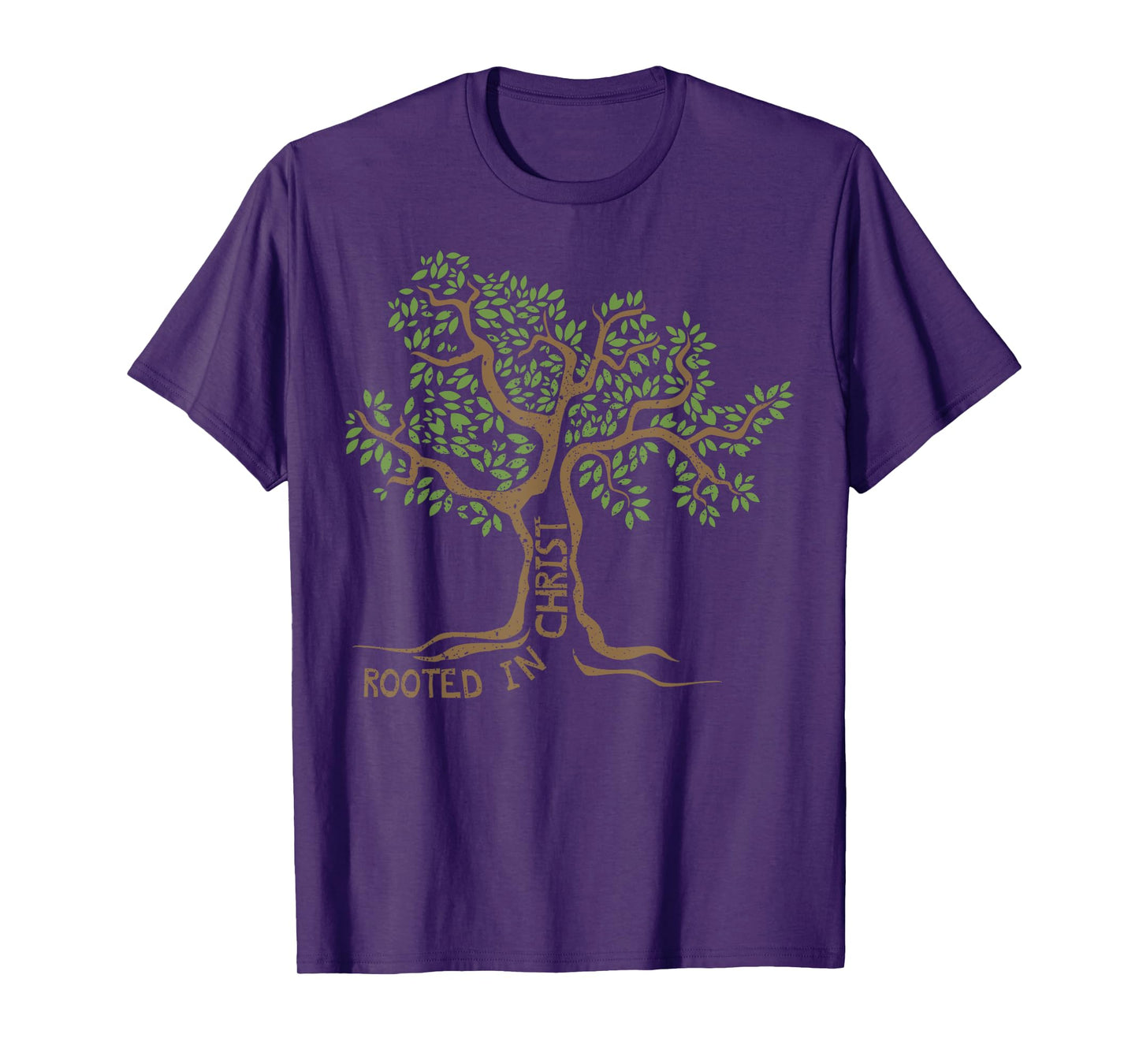 Rooted in Christ Jesus Tree Christian Faith Gift Idea T-Shirt