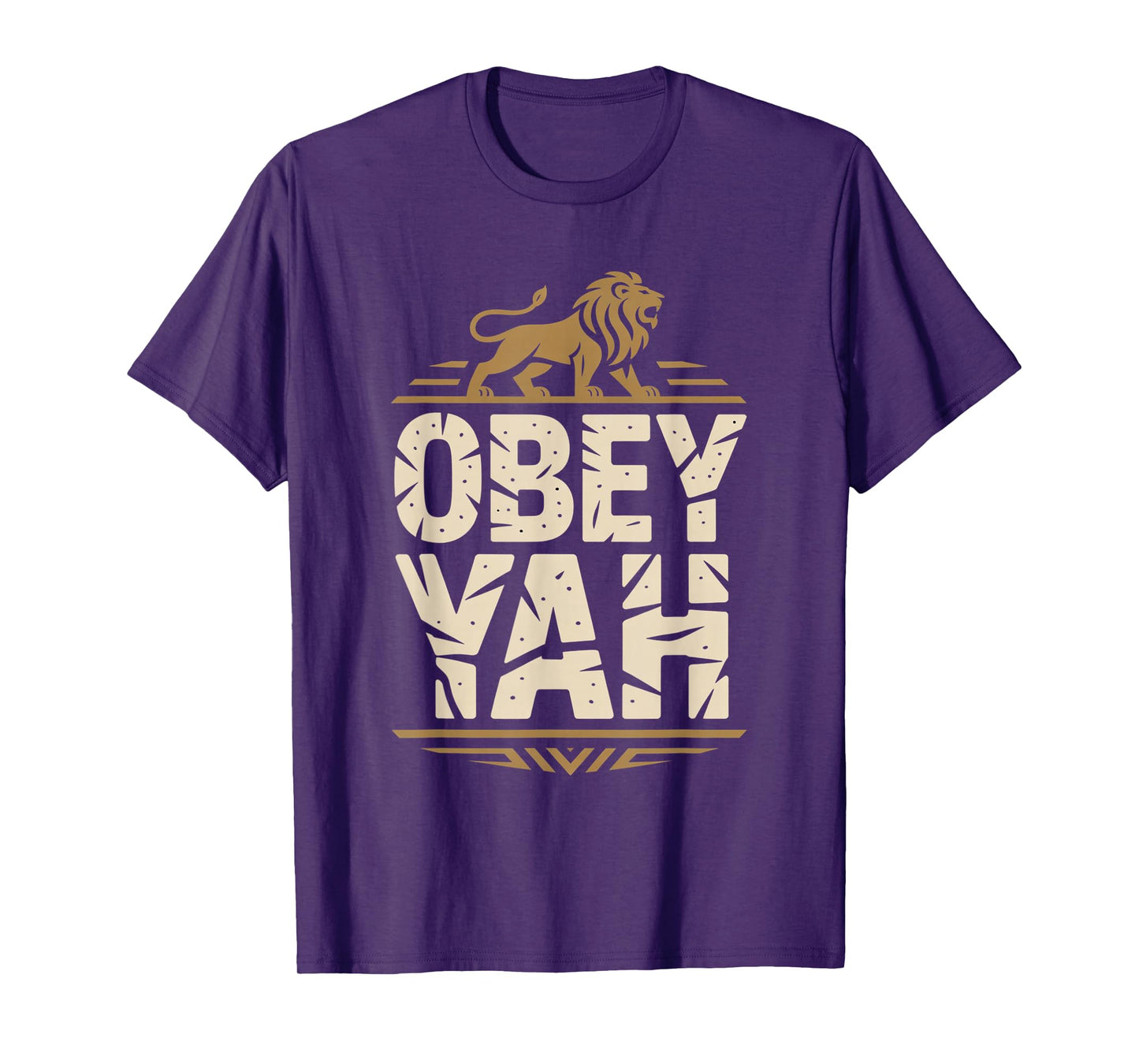 Obey YAH Bold Hebrew Lion Statement T-Shirt