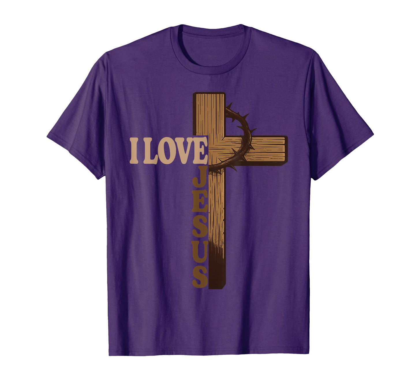 I Love Jesus Christian Cross God Faith Bible Religious Pray T-Shirt