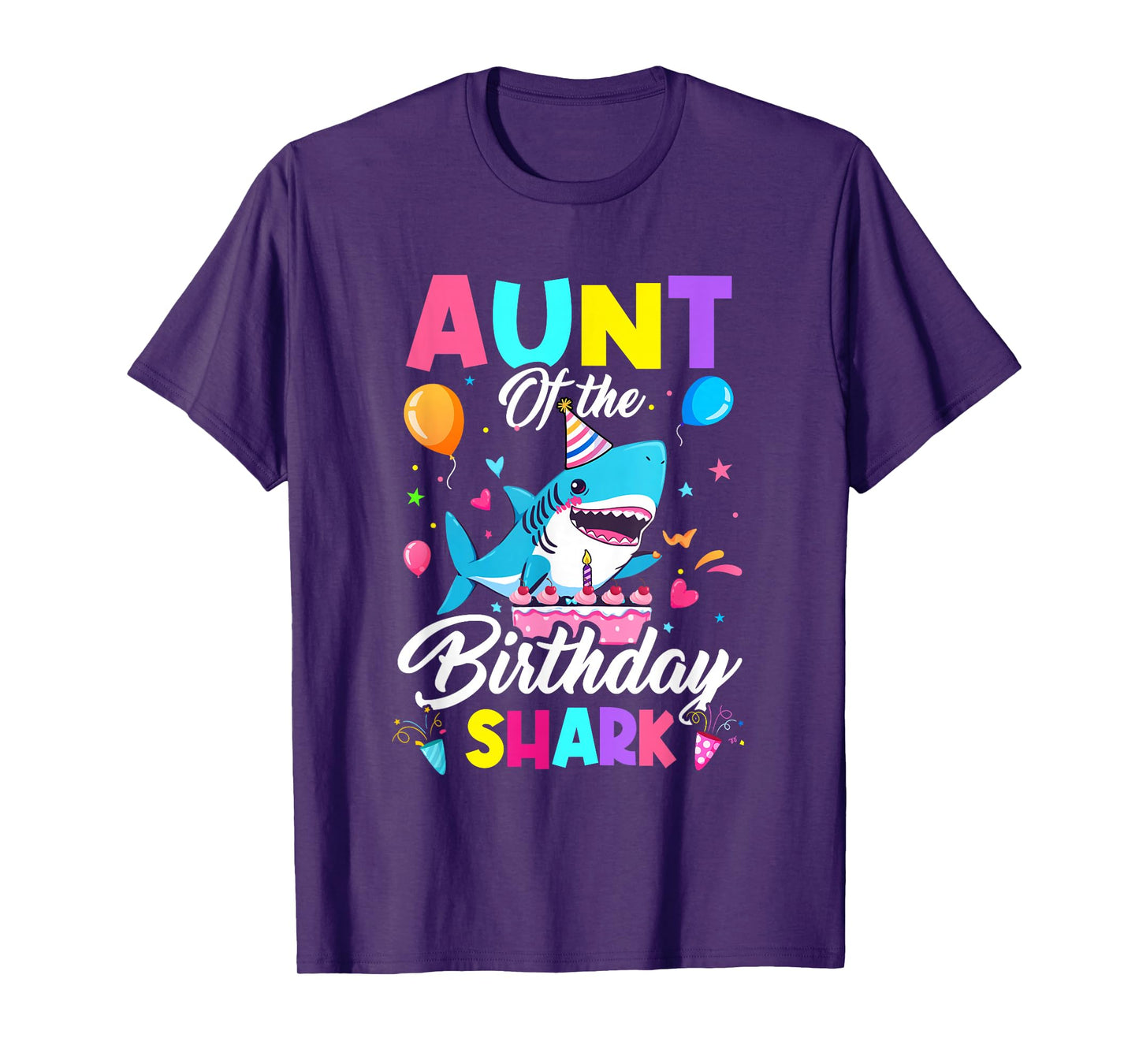 Aunt Of The Shark Birthday Boy Girl Party Family Group T-Shirt