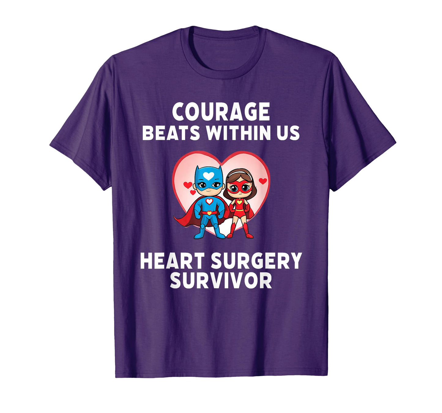 Courage Beats Within Us Heart Surgery Survivor Kids Gifts T-Shirt