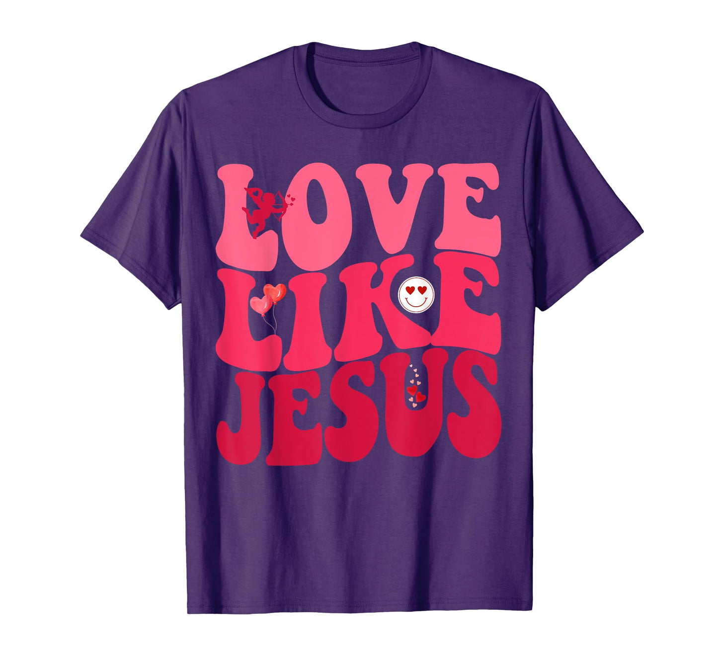Love Like Jesus God Christian Smile Groovy Valentine's Day T-Shirt
