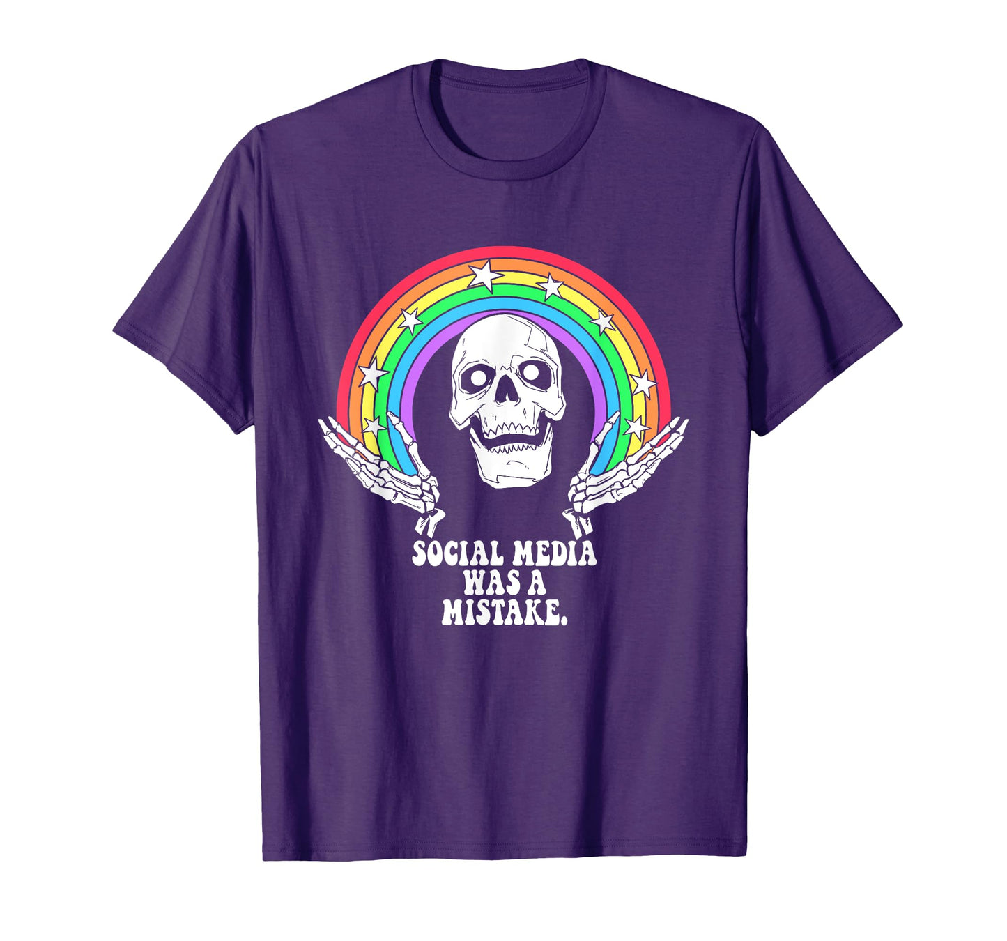 Social Media Was A Mistake Skeleton Design T-Shirt