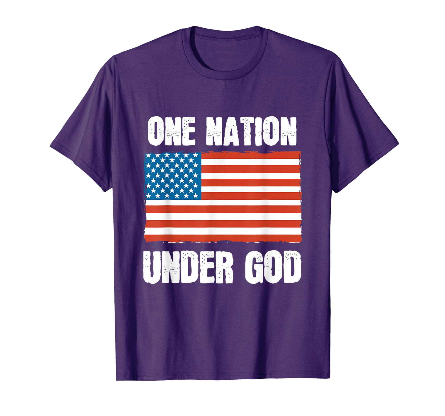 One Nation Under God Blessed American Flag Christian Cross T-Shirt for Women Kids Men