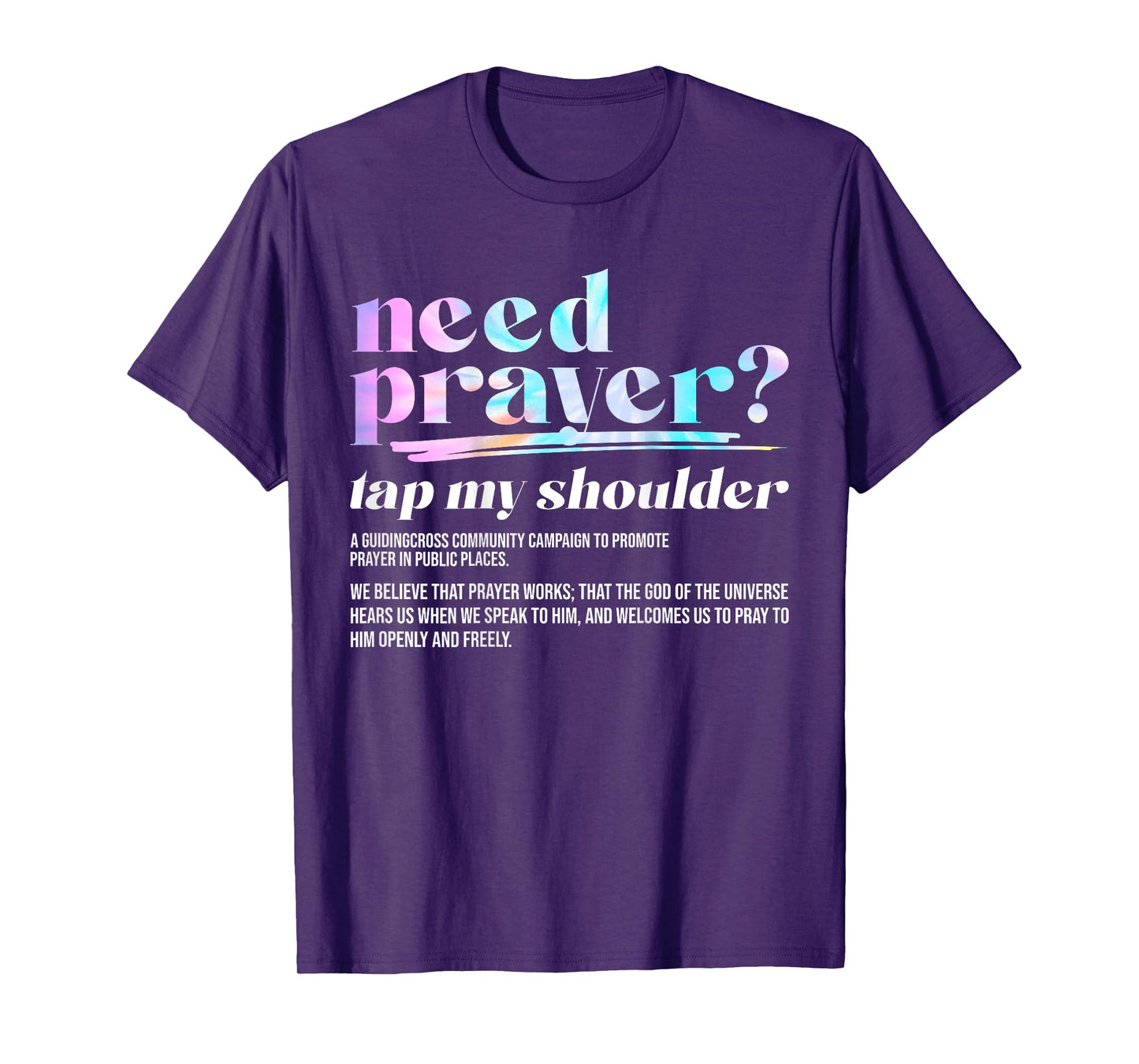 Need Prayer Tap My Shoulder Christian Men Women (On Back) T-Shirt