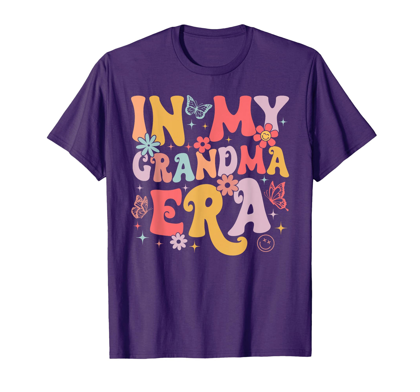 In My Grandma Era Groovy Retro Mothers Day Butterfly Women T-Shirt