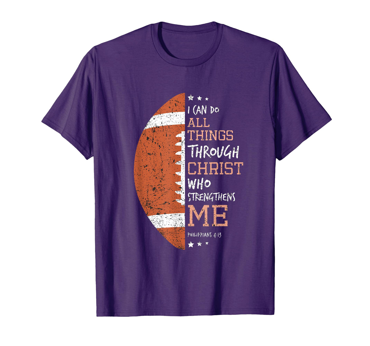 Philippians 4 13 I Can Do All Things Christian US Football T-Shirt
