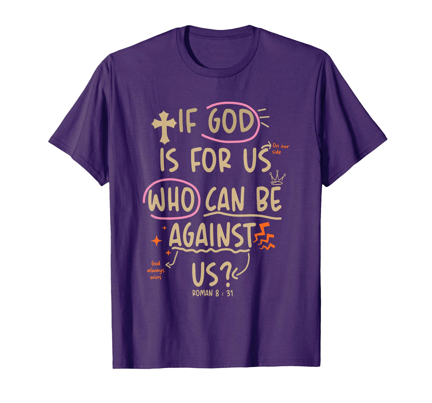 If God is for Us Who Can Be Against Us Christian Saying T-Shirt