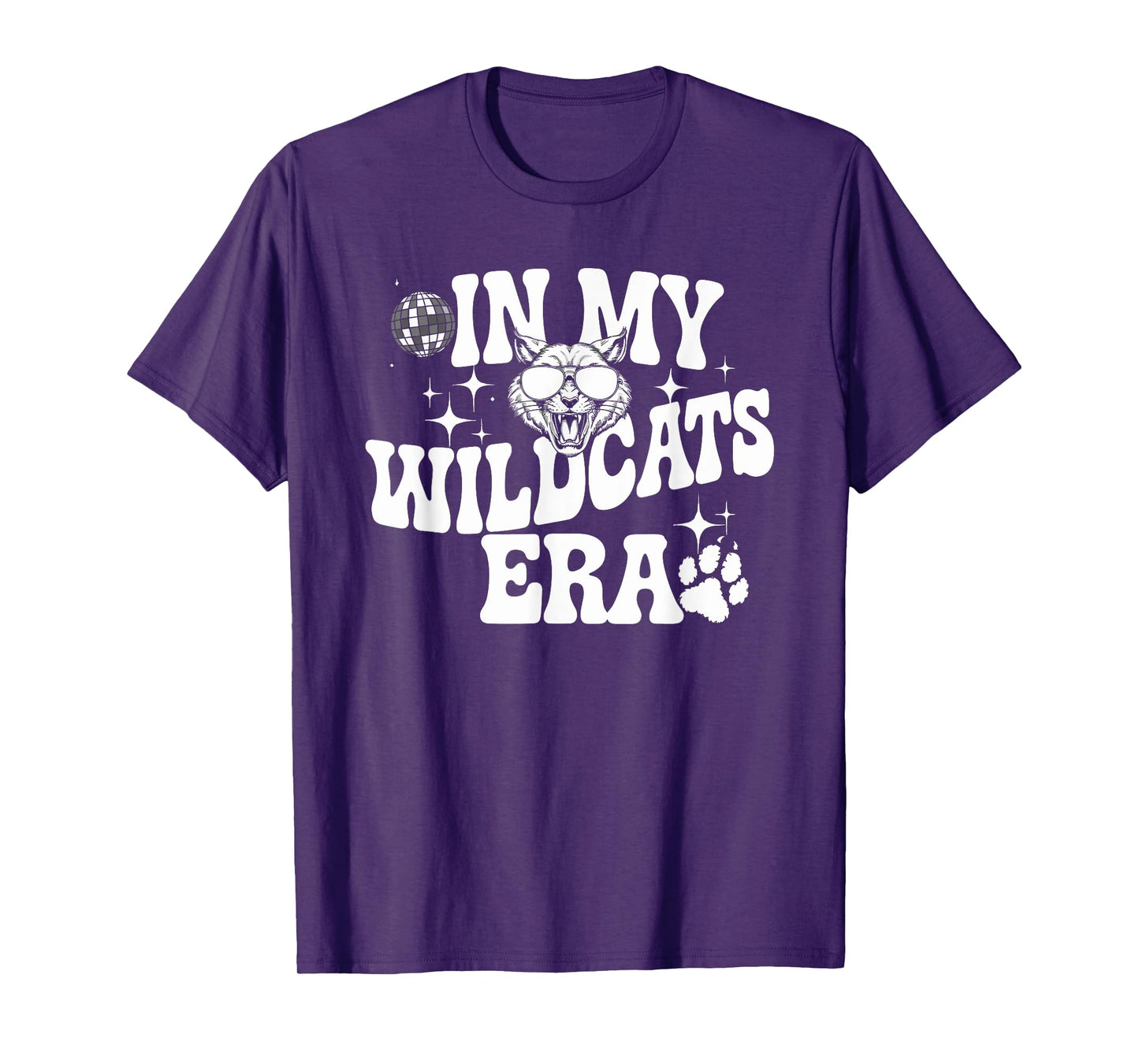 In My Wildcats Era Back to School Mascot Spirit Game Groovy T-Shirt