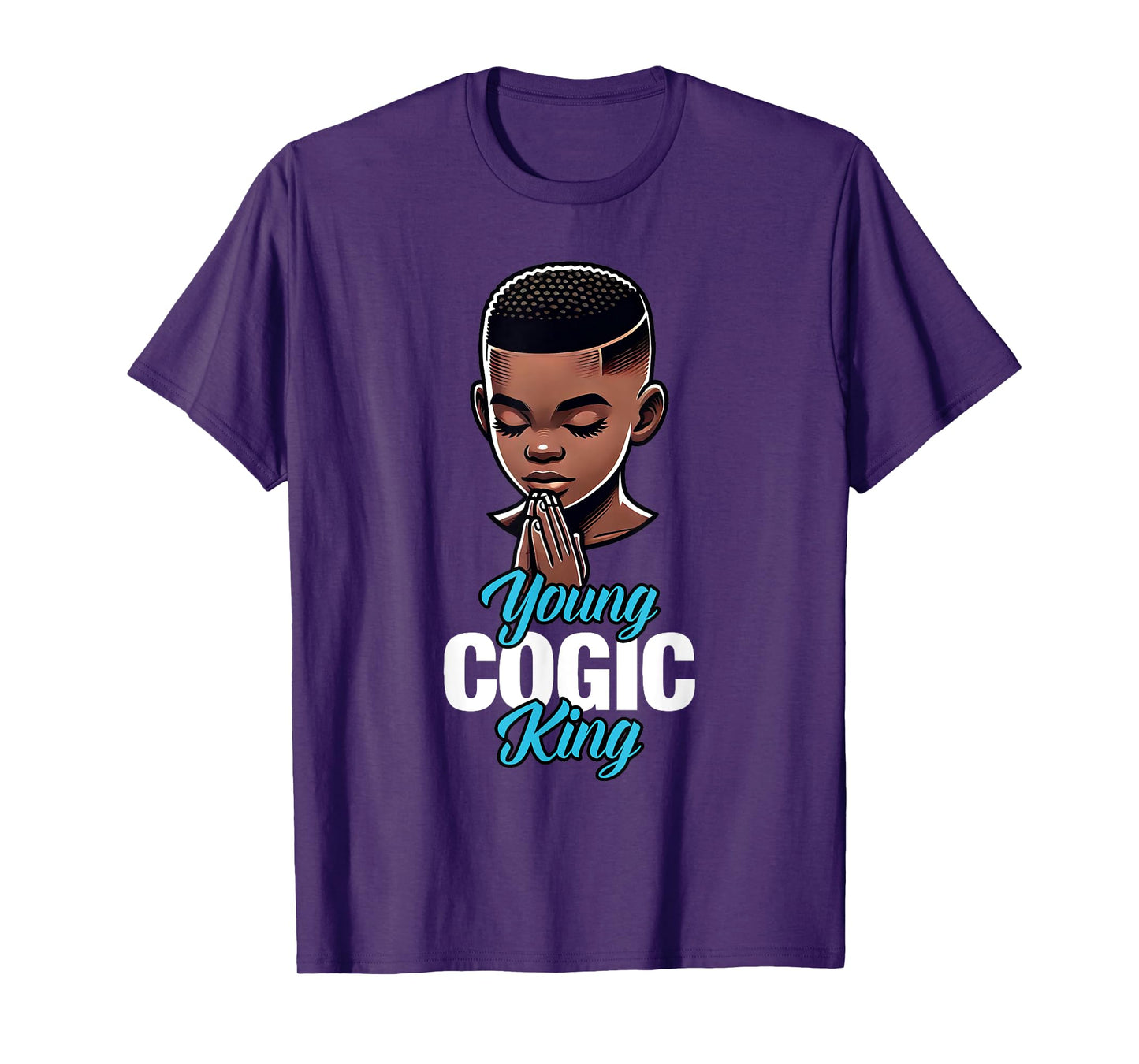 Young COGIC King | African American Boy Praying T-Shirt