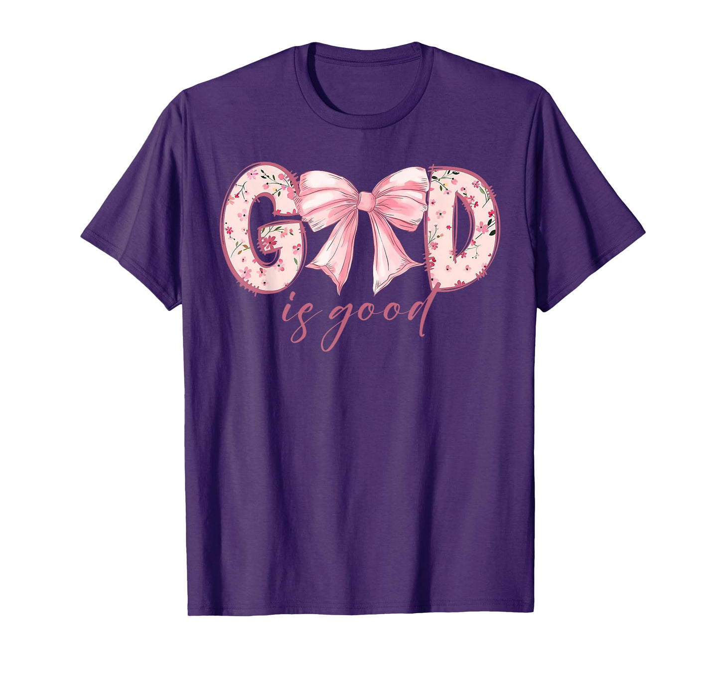 God Is Good Jesus Christian Coquette Bow Happy Easter Day T-Shirt
