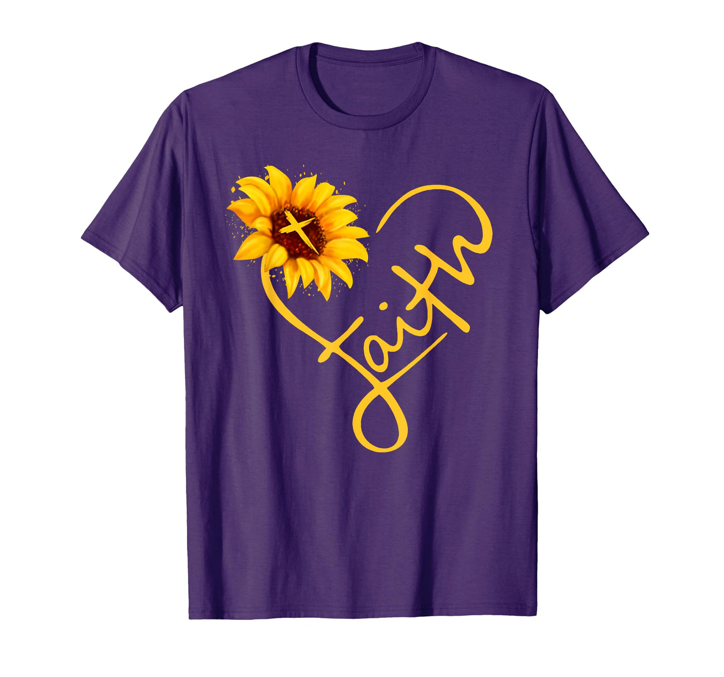 Sunflower Cross Christian Women Faith in Jesus Christ T-Shirt