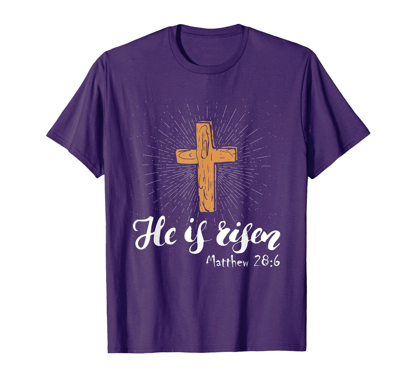 Easter Cross He Is Risen Jesus Christian Men Women Kid Youth T-Shirt