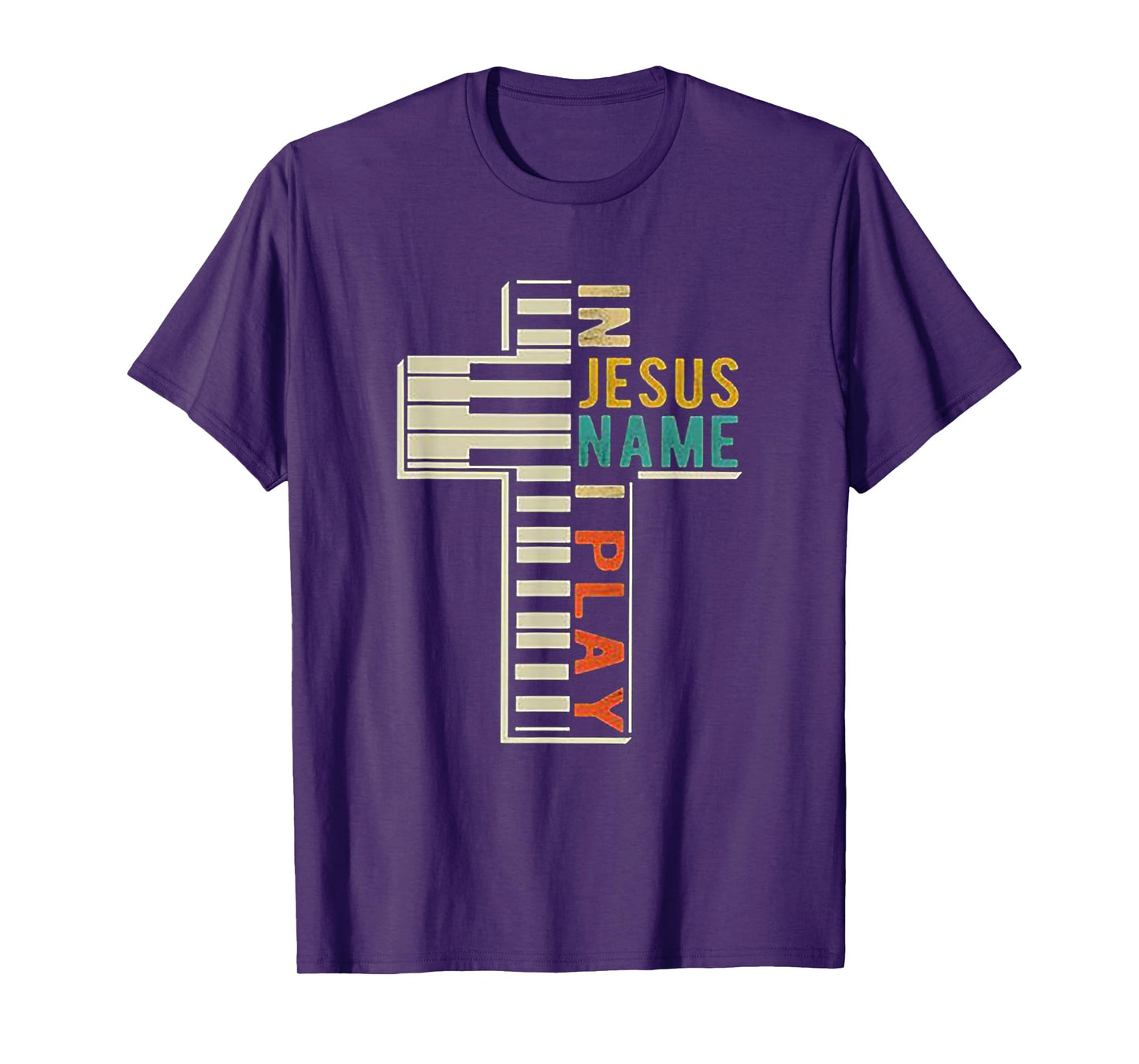 In Jesus' Name I Play Piano Christian Music T-shirt gift T-Shirt