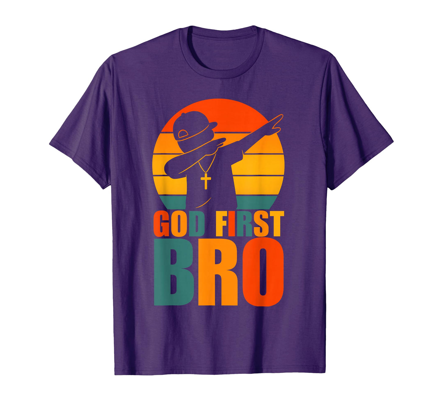 God First Bro Dabbing Boy Christian Retro Kids Boys Saying T-Shirt