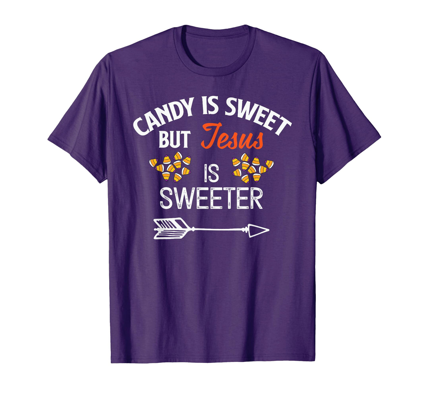 Candy Is Sweet But Jesus Is Sweeter Christian Halloween T-Shirt