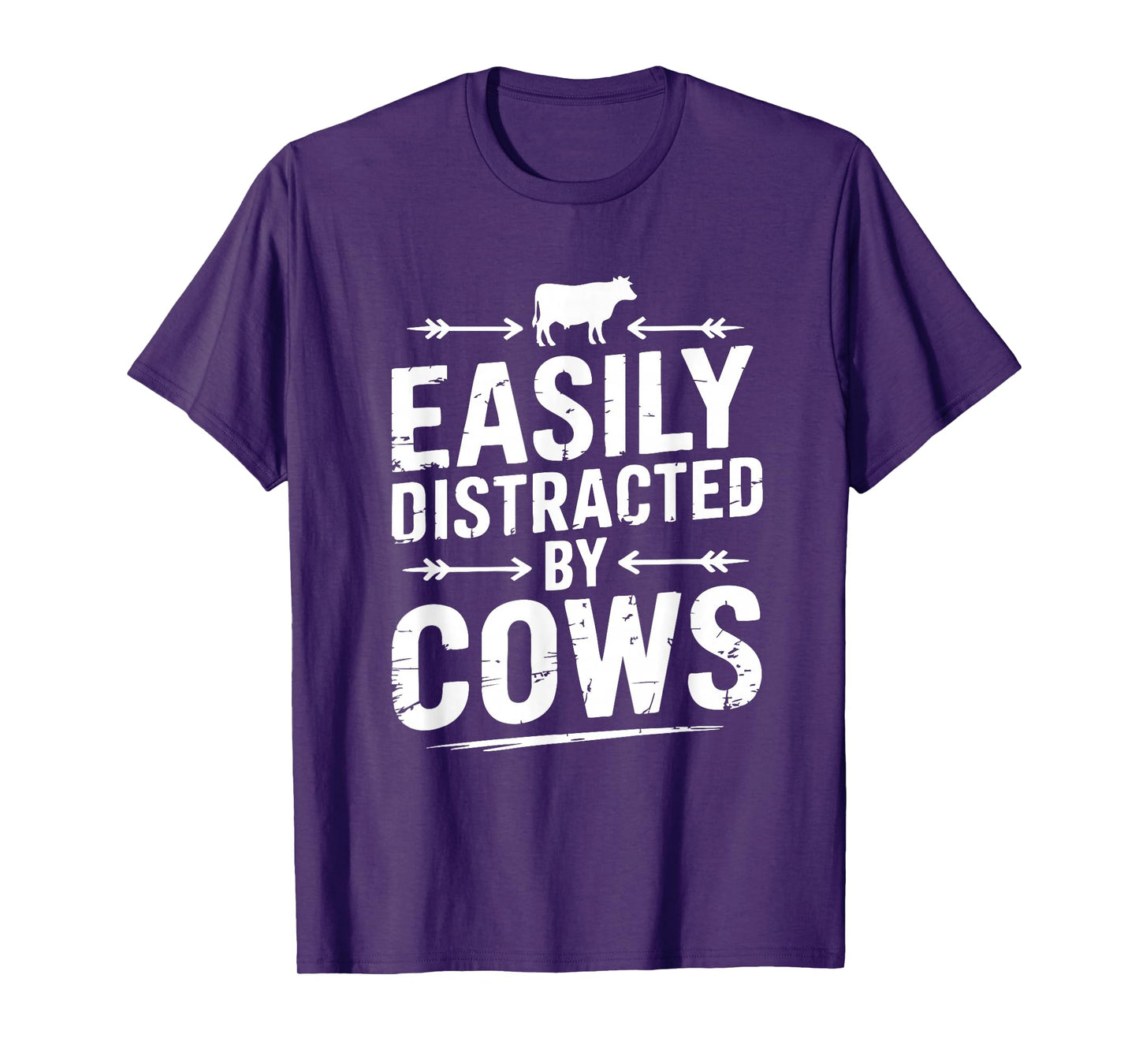 Easily Distracted by Cows Kids Funny Cow Lover Cattle Farmer T-Shirt