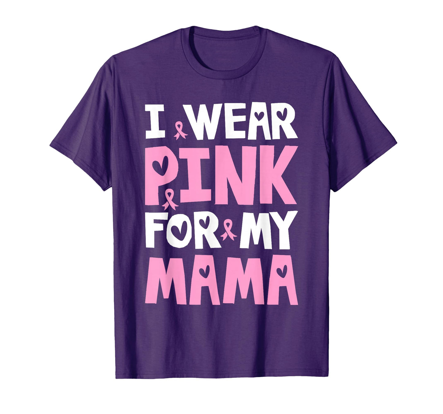 I Wear Pink for My Mama Breast Cancer Awareness Kids Girls T-Shirt
