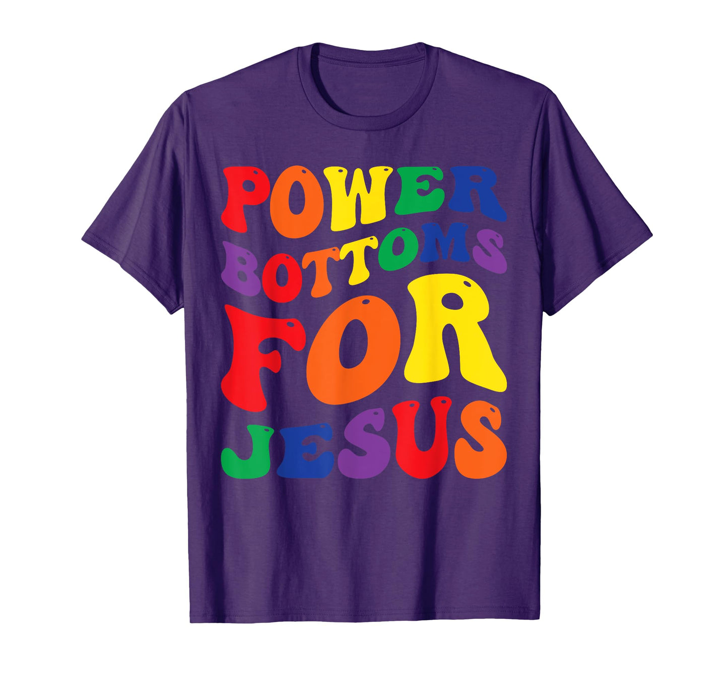 Gay Pride Rainbow Flag Christian Power Bottoms for Jesus T-Shirt
