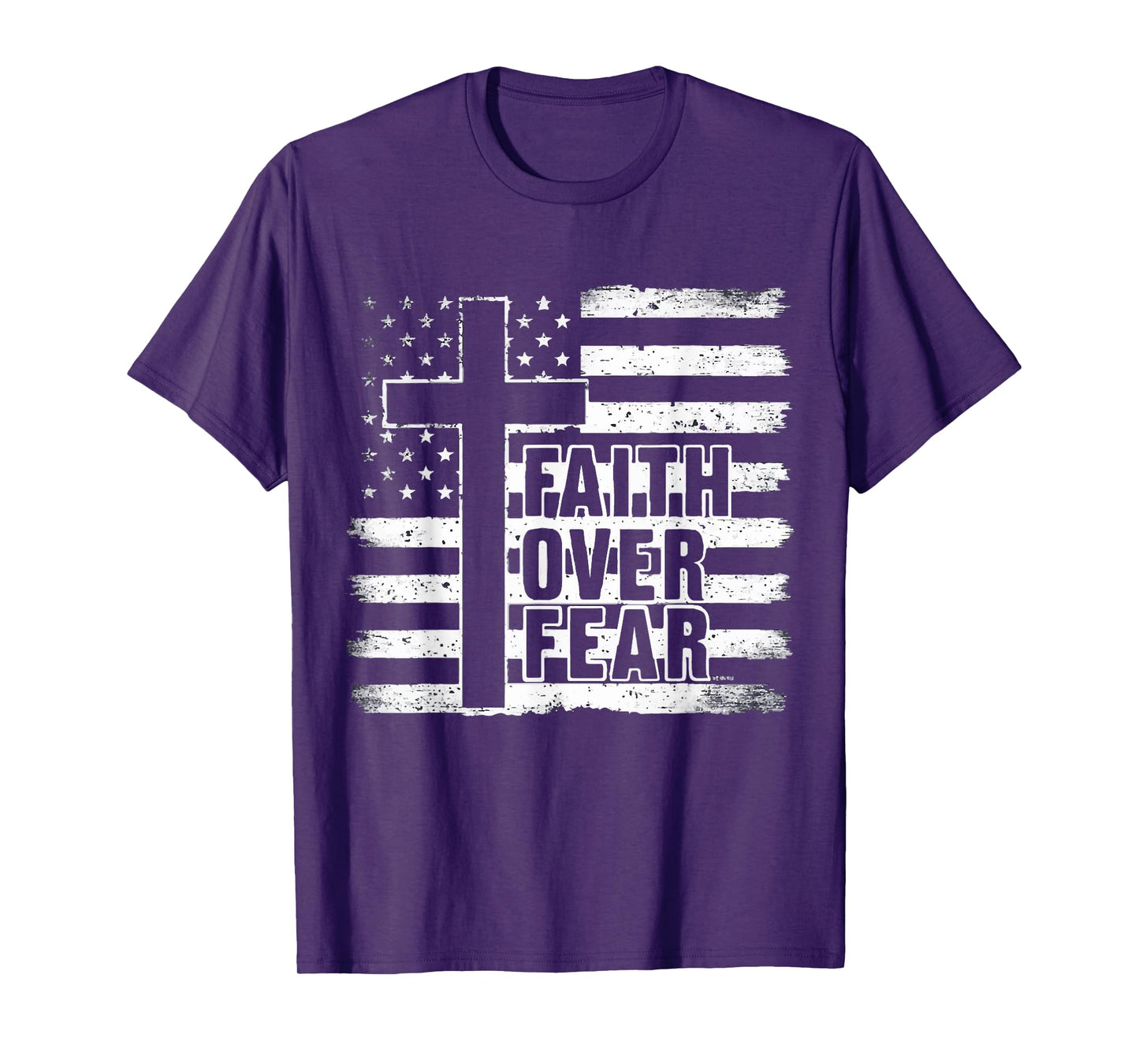Faith Over Fear USA American Flag Patriotic T-Shirt