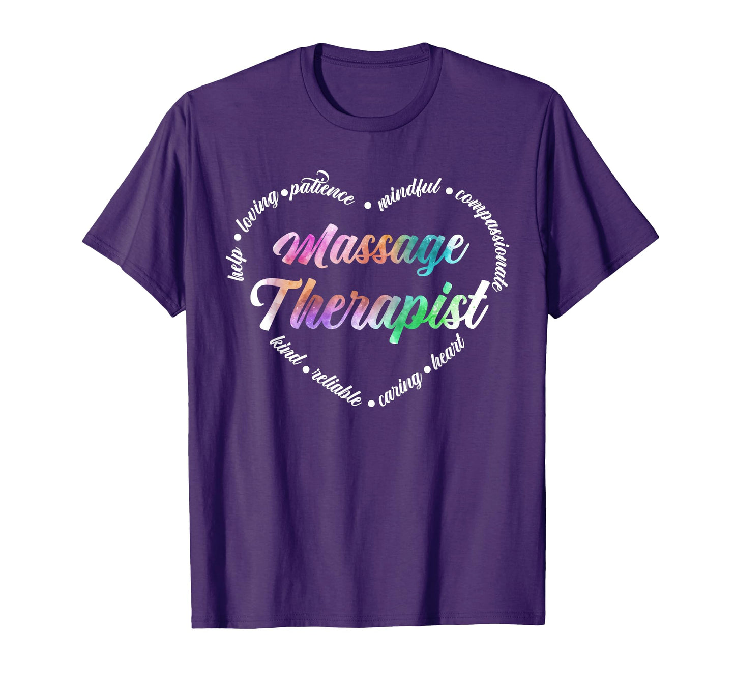 Massage Therapist Heart Word Cloud Massage Therapy Massager T-Shirt