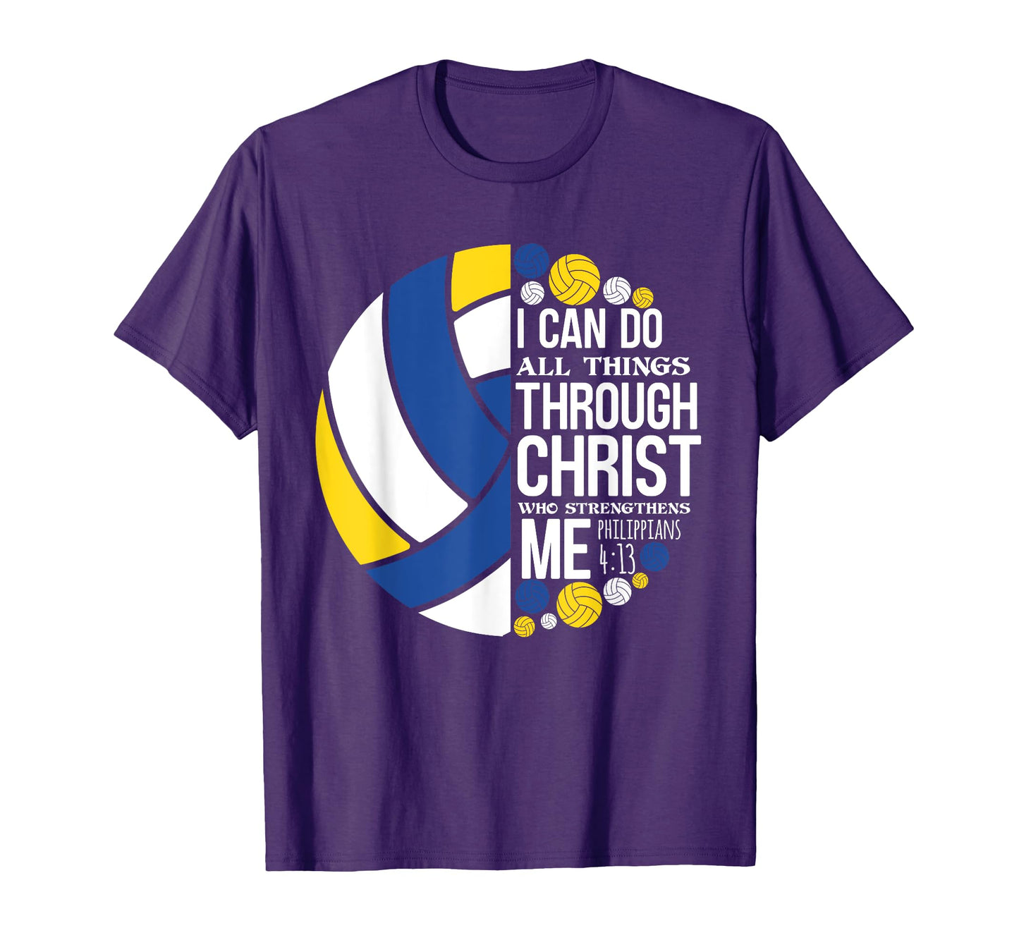 Philippians 4:13 Christian Volleyball Player Bible Verse T-Shirt